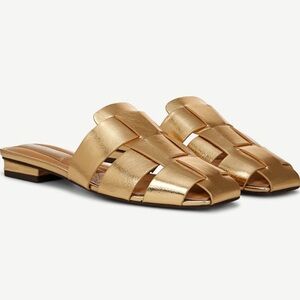 Rare Franco Sarto Metallic Gold Havana Mule